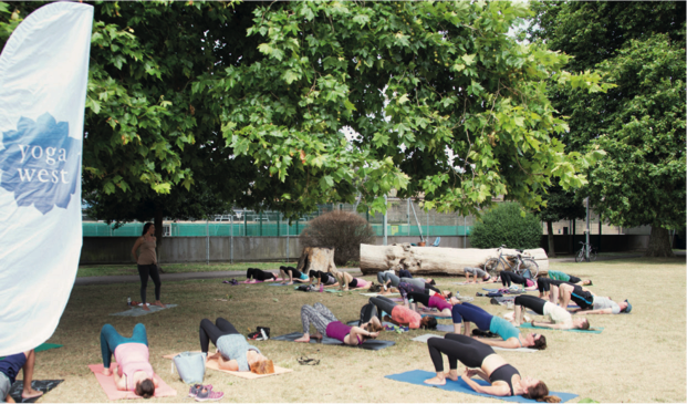 Summer party and yoga in the park Saturday July 14
